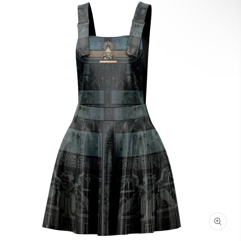 NWT LUNAFIDE EYE OF RA PINAFORE PLEATED PEPLUM DRESS SIZE XXL